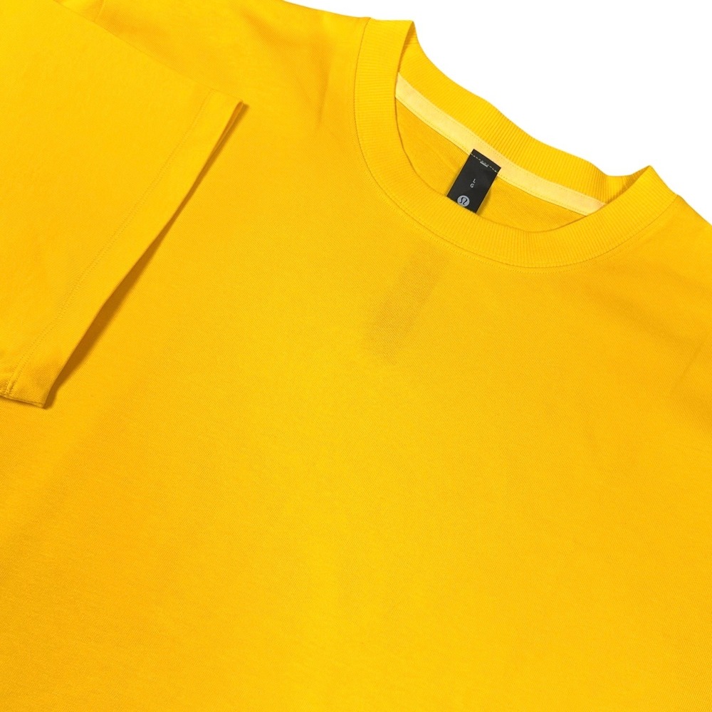 Lululemon Heavyweight Cotton Jersey T-Shirt Mens Large Yellow Short Sleeve MZYW